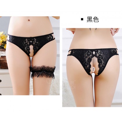 F7132/黑&红/蕾丝花边开裆女士内裤升级版