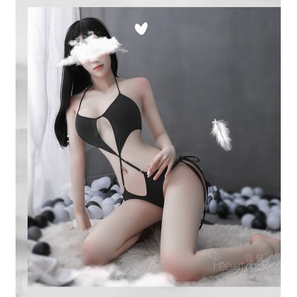 F7827/交叉侧绑带连体衣