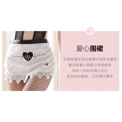 F7992/暗扣可开档连体衣女仆装+围裙