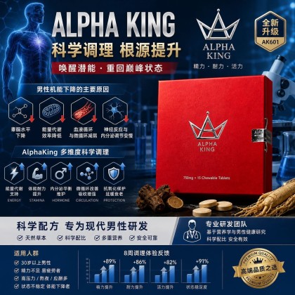 ALPHAKING王者归来AK糖-15粒一盒-男人持久 增加硬度 补肾补腰   降低3高 去除疲劳 