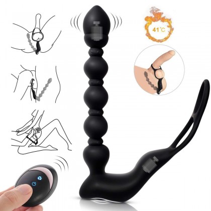 无线遥控肛塞拉珠后庭按摩器充电款Wireless remote control anal sierra beaded rear court massager charging model
