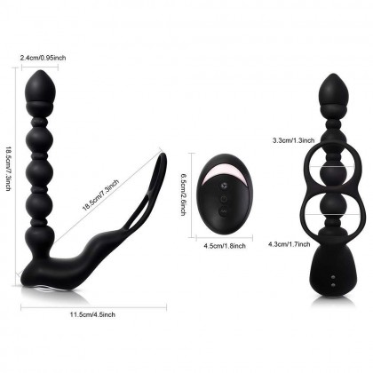 无线遥控肛塞拉珠后庭按摩器充电款Wireless remote control anal sierra beaded rear court massager charging model
